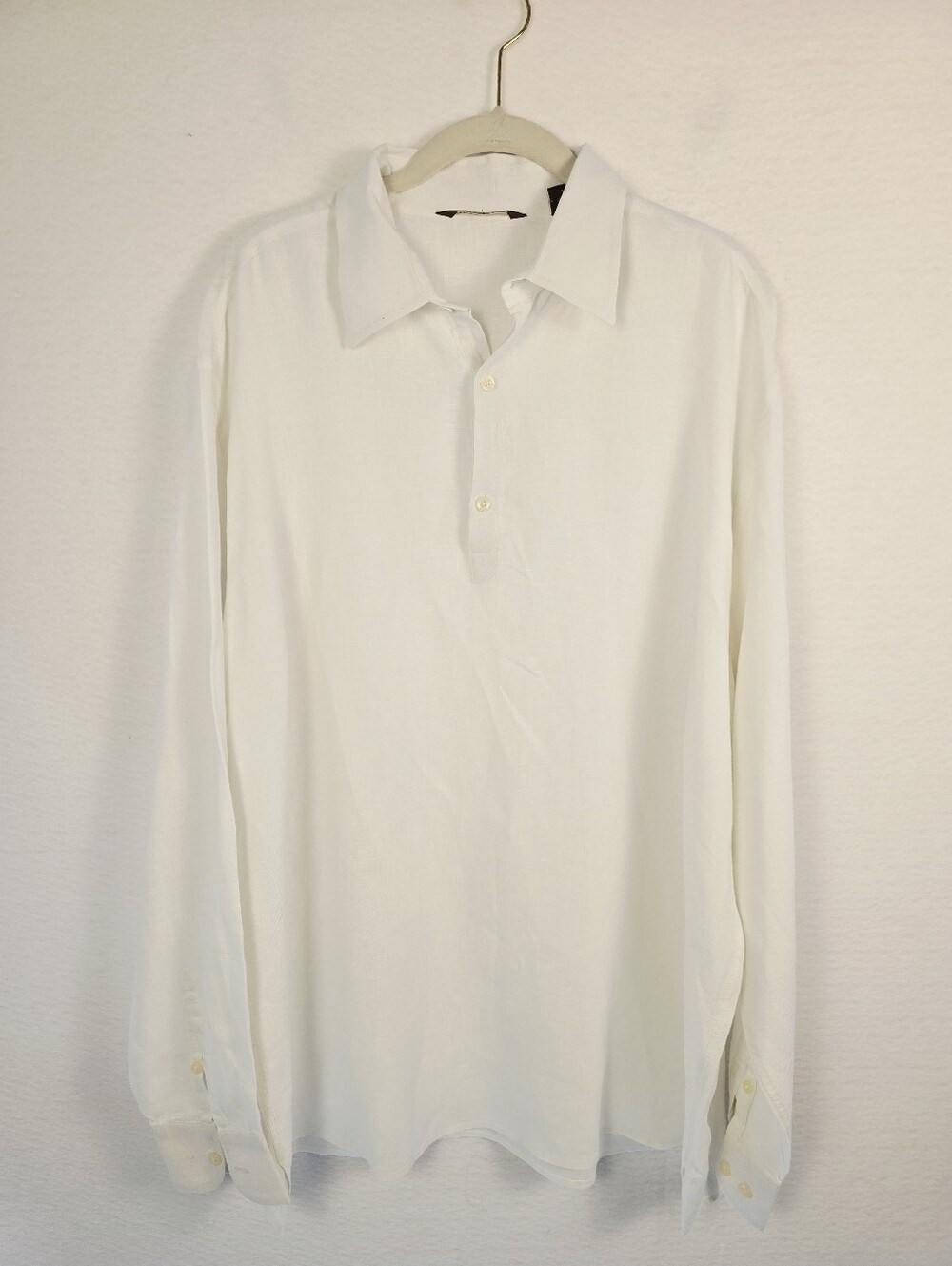 Perry Ellis White L Sleeve Linen 3 Button Resortwear Shirt. Mens Sz XL - Picture 2 of 10